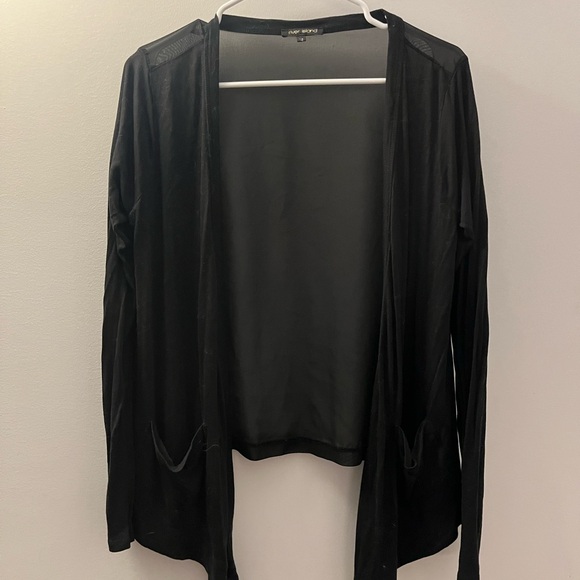 Sheer back black cardigan - Picture 3 of 5
